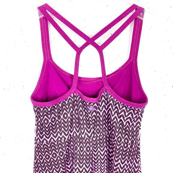 Prana Womens Cora Ikat Tank Dress Violet Sol Purple Built In Bra A-Line Size XS - Picture 8 of 11